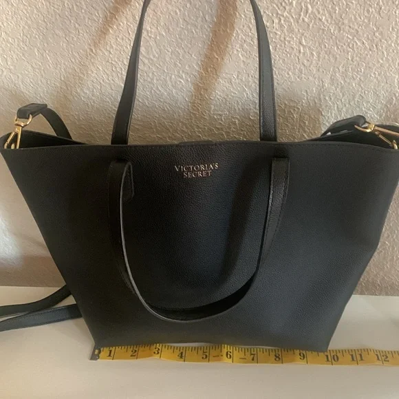 Victoria's Secret Black Trapezoidal Tote.used in good condition. - Picture 7 of 9